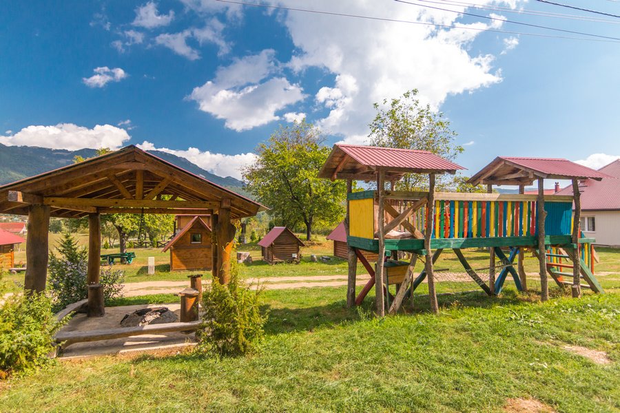 Gazebo, playground and green camp facilities